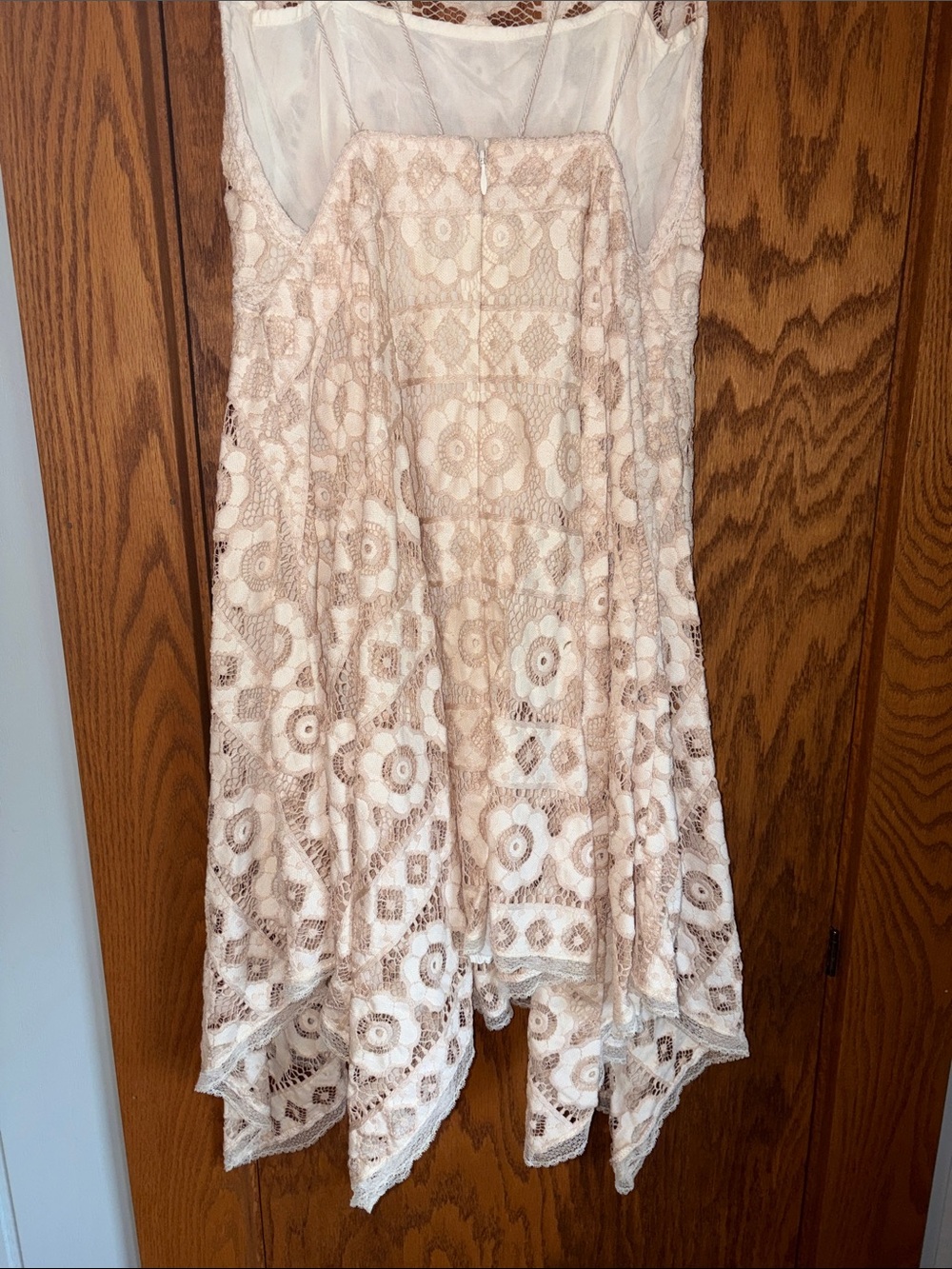 Free People Cream Lace Midi Dress with Spaghetti Straps - Picture 6 of 6